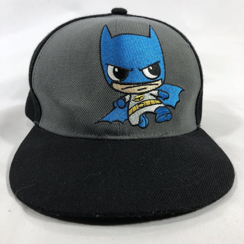Batman Six Flags Snapback Hat Cap Adjustable One Size Fits Most OSFM Gray Black